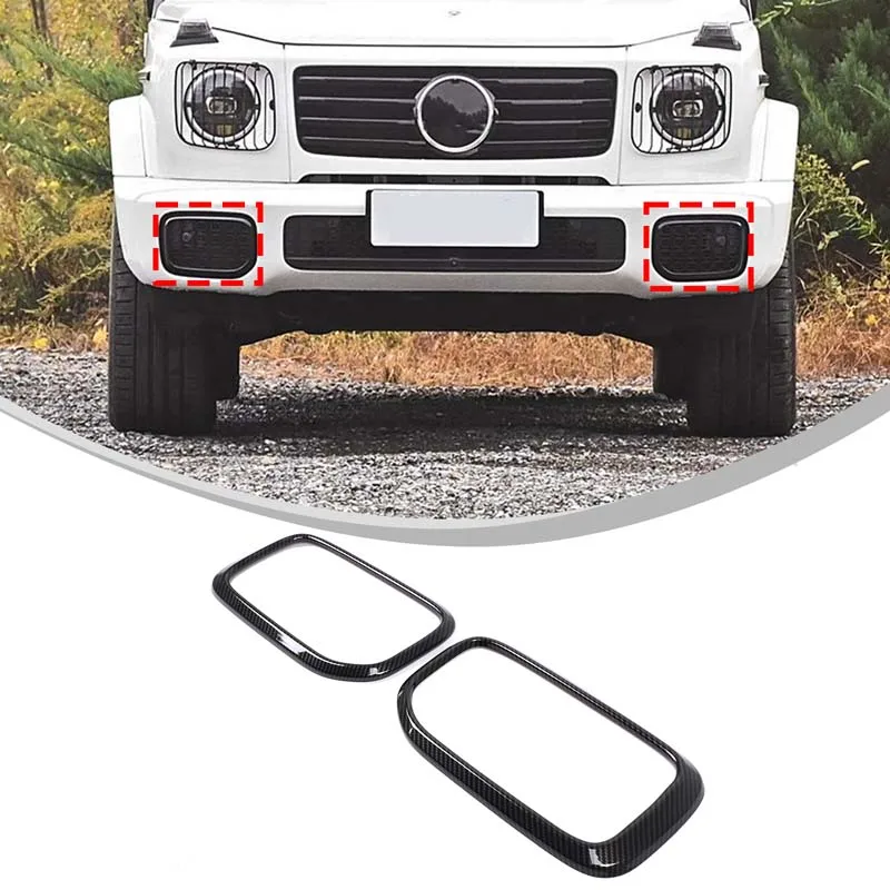 

For Mercedes Benz G Class W465 2025+ ABS carbon fiber car front bumper air intake decorative frame sticker Car accessories 2Pcs