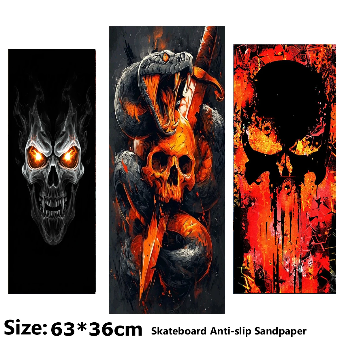 

Sexy Skeleton Horror Colorful Face Skull Pattern Electric Scooter Anti-slip Sticker Sandpaper Skateboard Grip Tape Sheet 63*36cm