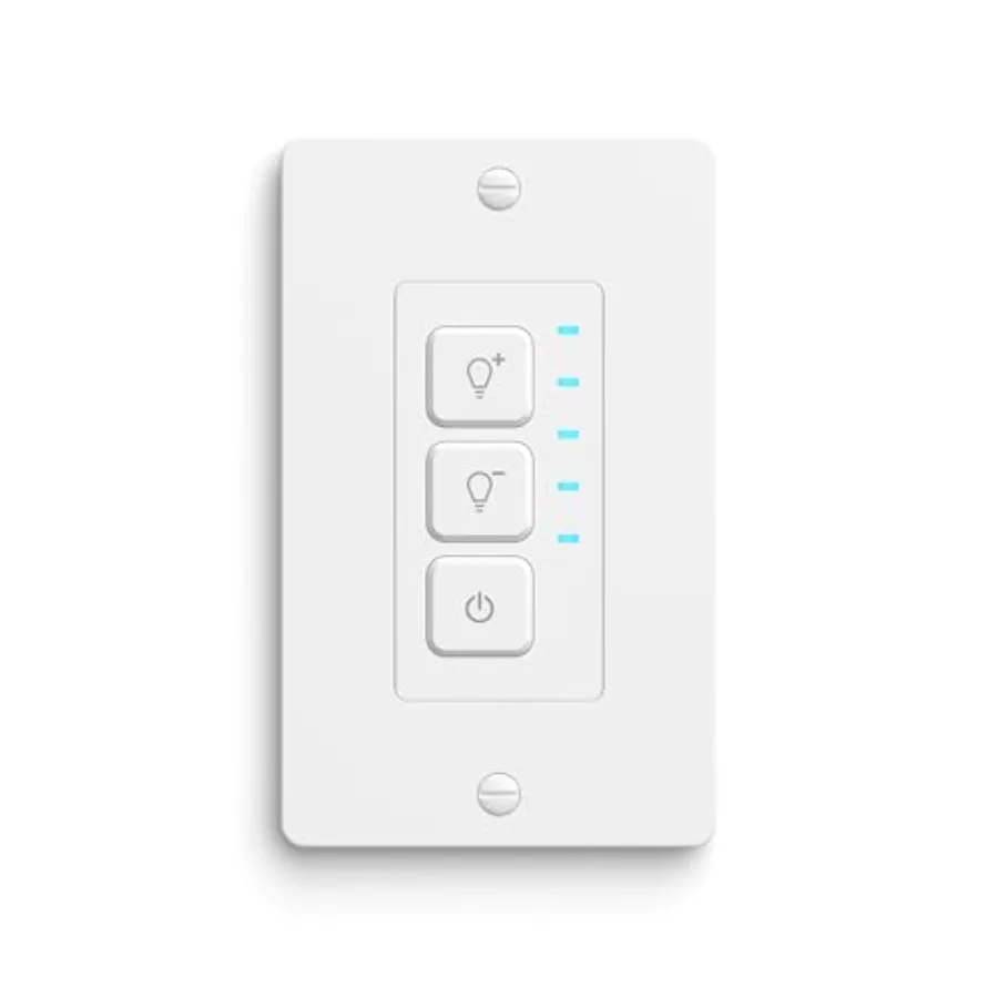 Dimmer Light Switch for Dimmable LED Light, Incandescent and CFL, Wall Plate Included, Two Dimming Modes, Single-Pole Only, Neu