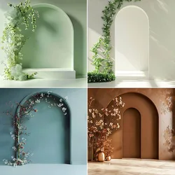 Mehofond Photography Background Romantic Arch Floral Texture Adult Birthday Wedding Maternity Portrait Decor Backdrop Photo Stud