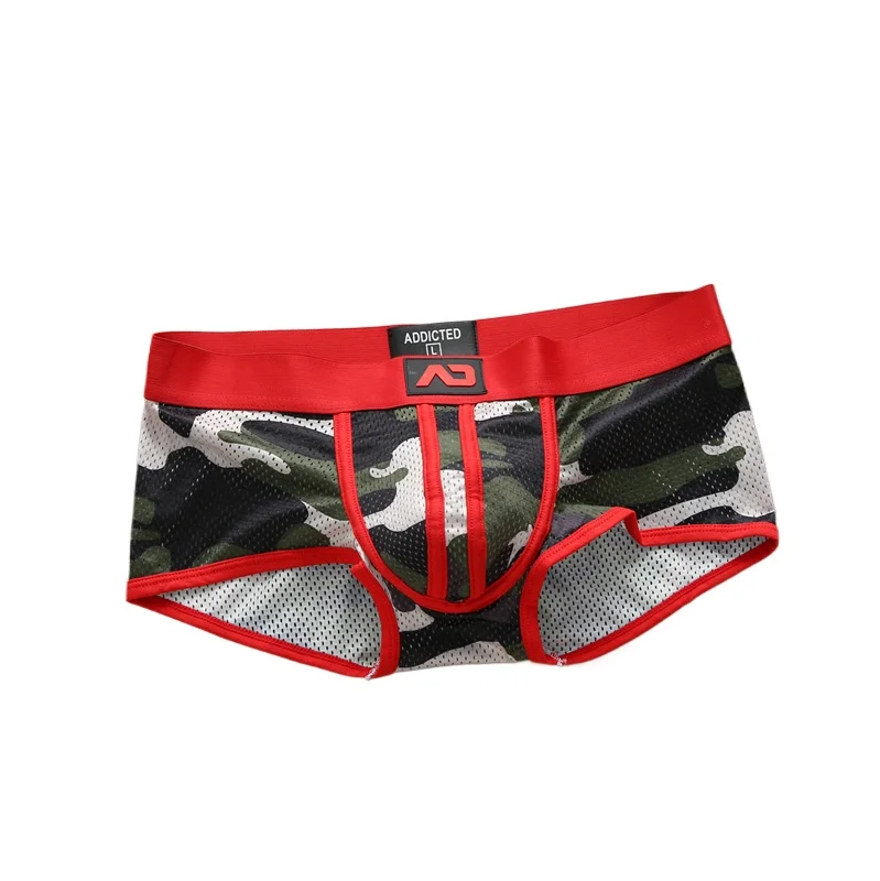 Men\'s nylon mesh breathable cool camouflage panties addicted youth boxers boxers
