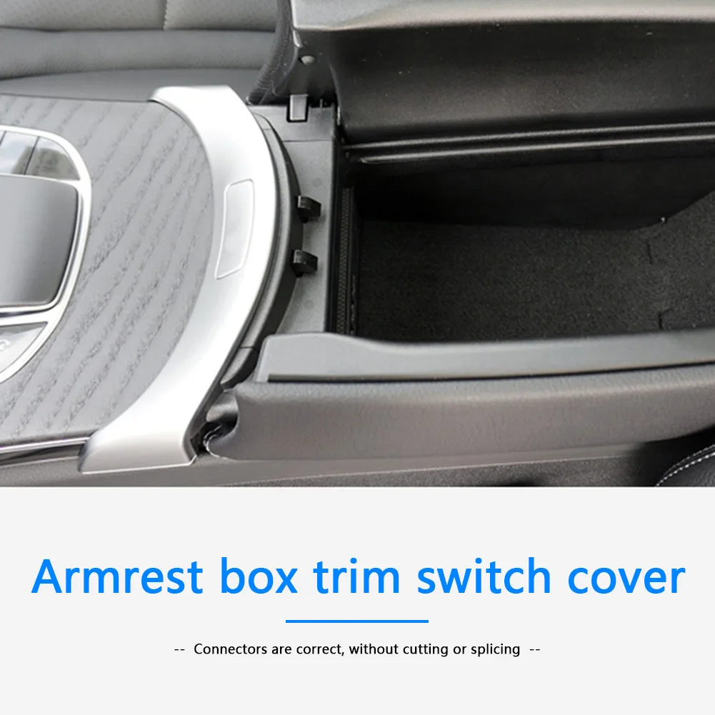 

Chrome Silver Console Armrest Cover Switch Button Console Armrest Switch Button Trim Cover for Mercedes Benz W205 W253 2015-2020