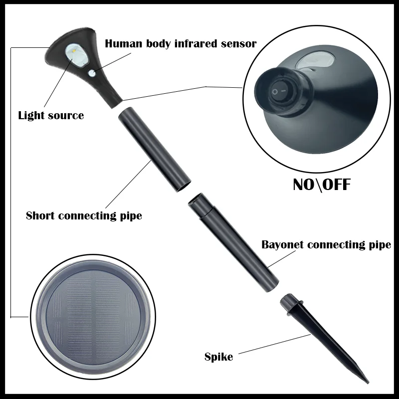 Solar Powered Outdoor LED Garden Lights with an IP65 Waterproof Rating Suitable for Lighting Gardens Courtyards and Terraces