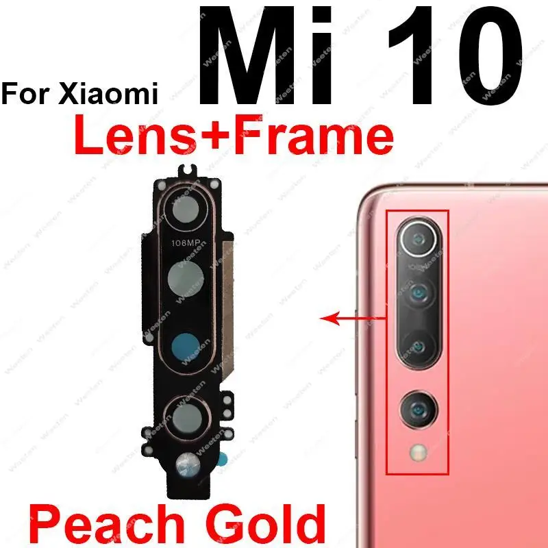 For Xiaomi Mi 10 10 Pro 10 Lite 10 Ultra Rear Back Main Camera Lens Glass Frame Holder Glass Lens Cover Replacement