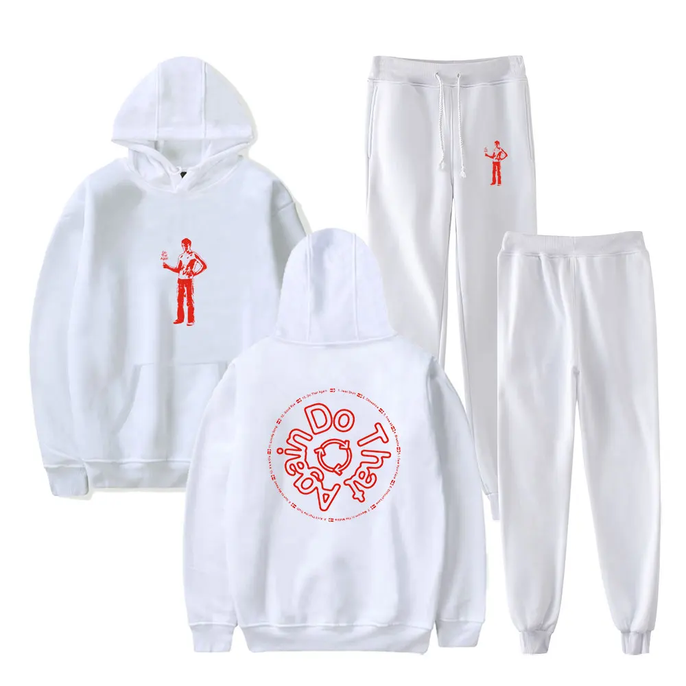 Malcolm Todd Thumbs Up 2 Piece Hoodie Sweatpants Set Graphic Print Casual Tracksuit Jogger Suit for Daily Workout