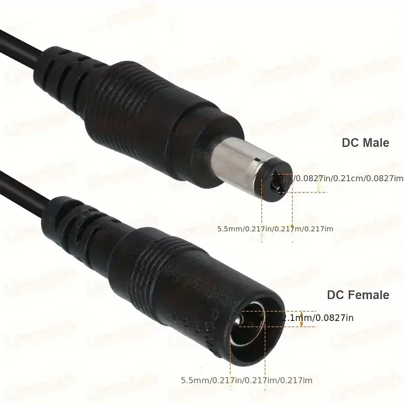 DC12V كابل تمديد الطاقة 2.1*5.5 مللي متر موصل ذكر إلى أنثى لكاميرا CCTV الأمن 3M/5M/10M/15M/20M/30M كابل الطاقة