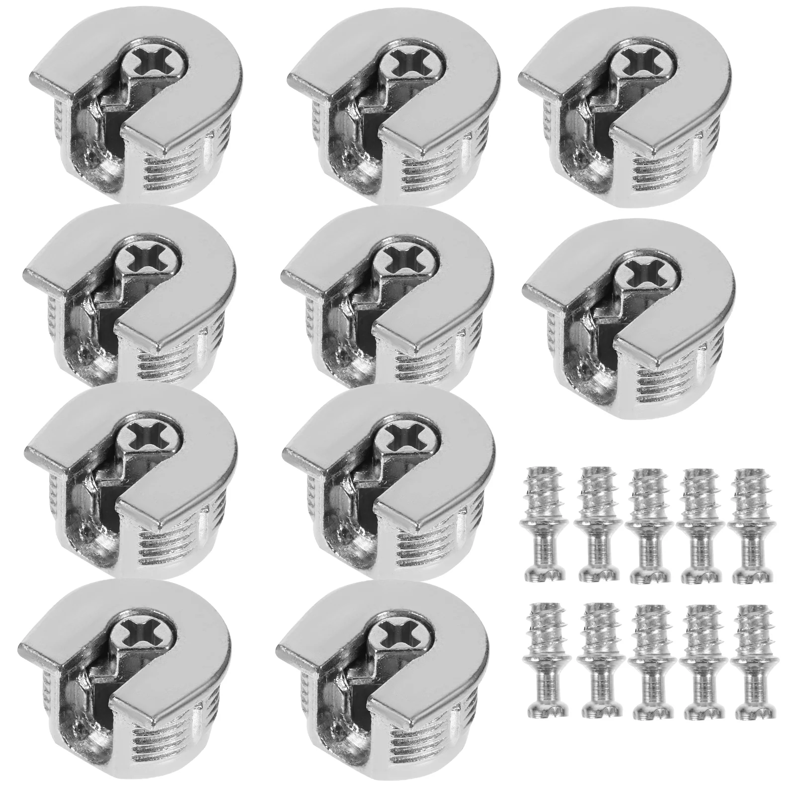 10 Pcs USB LED Light Strip Shelf Connectors Furniture Hardware Parts Knobs Silver Zinc Alloy Cam Lock Fasteners