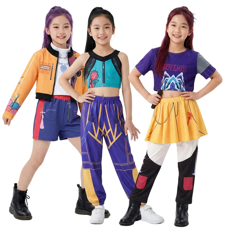 Costume de cosplay Mira d'Anime Rumi pour filles, chanteuses pop, déguisement de fantaisie, tenues d'Halloween, comprenant un t-shirt, un pantalon, pour festival, carnaval, cosplay