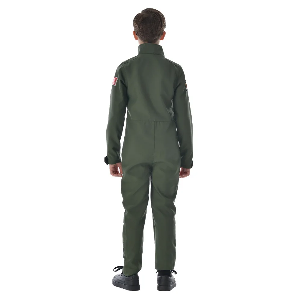 Women Licensed Top Gun Flight Fancy Dress Up 2025 Kids Pilot Costume Halloween Party Men Fighter Pilot Costume Jumpsuit  Purim