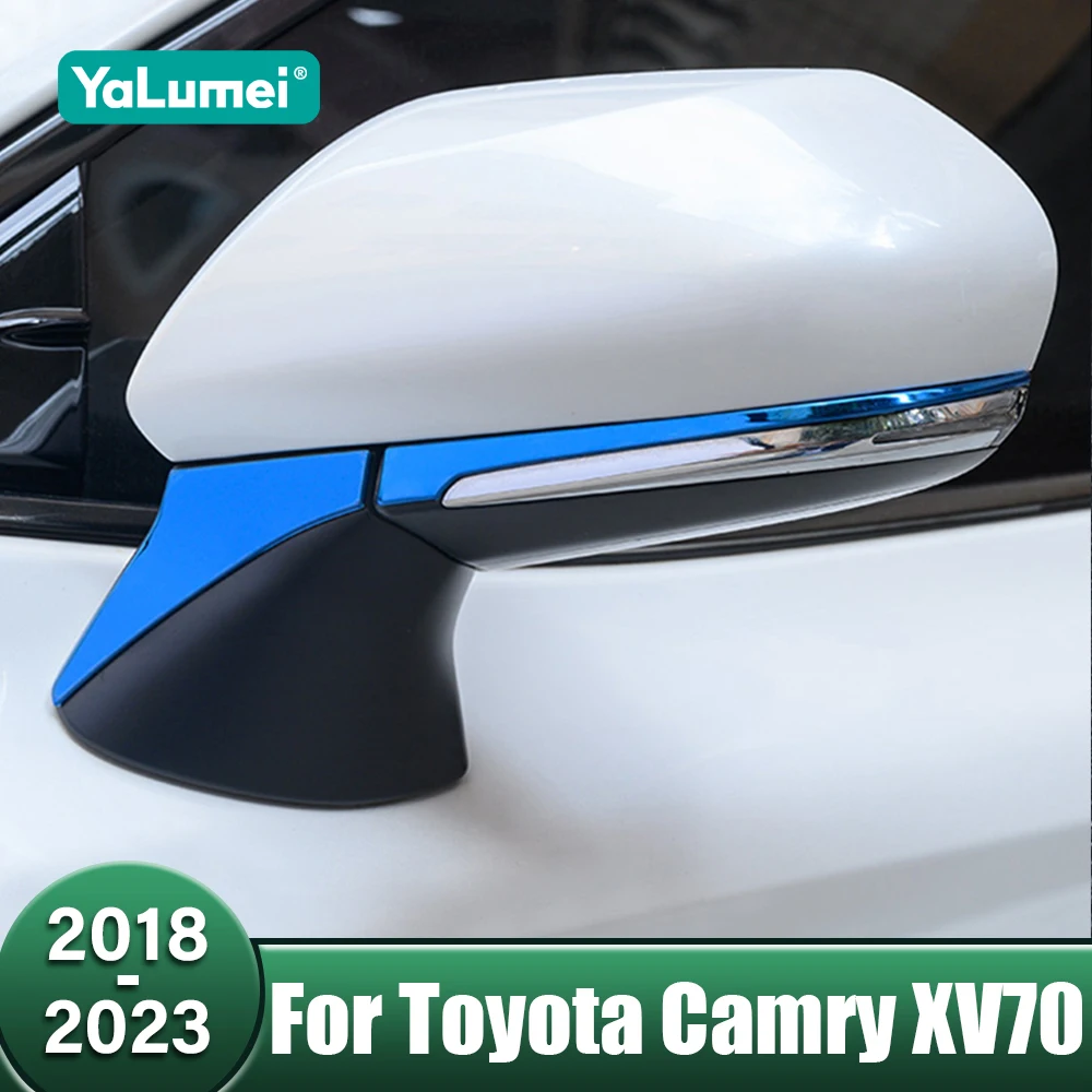 

Stainless Car Outside Rearview Mirror Trim Molding Cover Sequin Sticker For Toyota Camry XV70 70 2018 2019 2020 2021 2022 2023