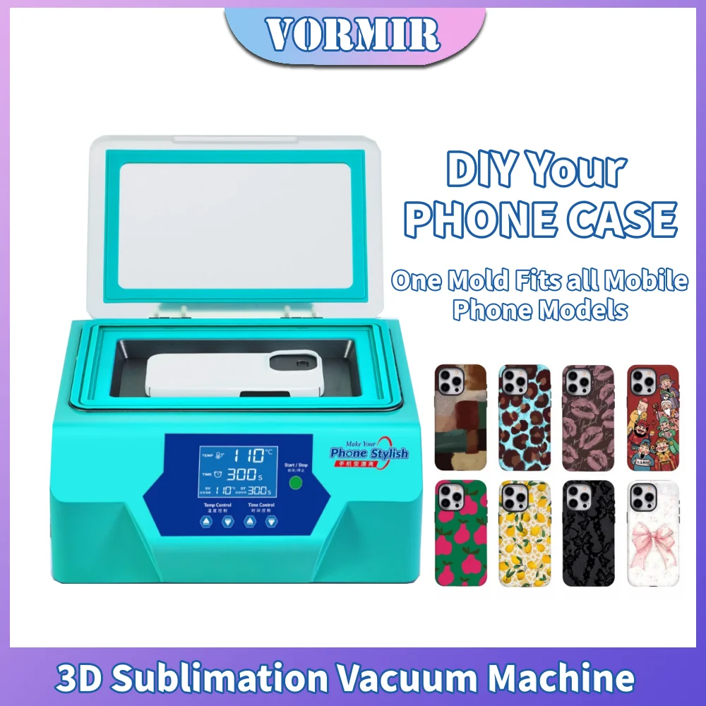 

VORMIR YYD-U8 3D сублимационная вакуумная машина портативный термопресс цифровое передаточное оборудование для чехлов для мобильных телефонов индивидуальная печать