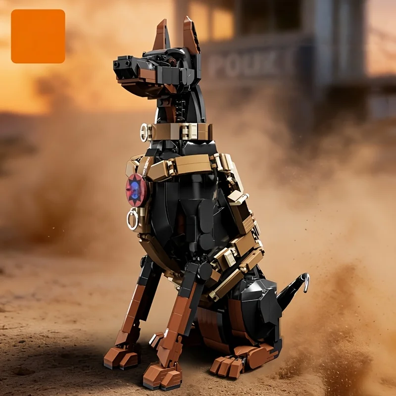 

Идеальный набор строительных блоков для любителей собак породы доберман, декоративные элементы для гостиной, комнаты, офиса, на Рождество, День святого Валентина, Хэллоуин, Новый год, подарки на день рождения