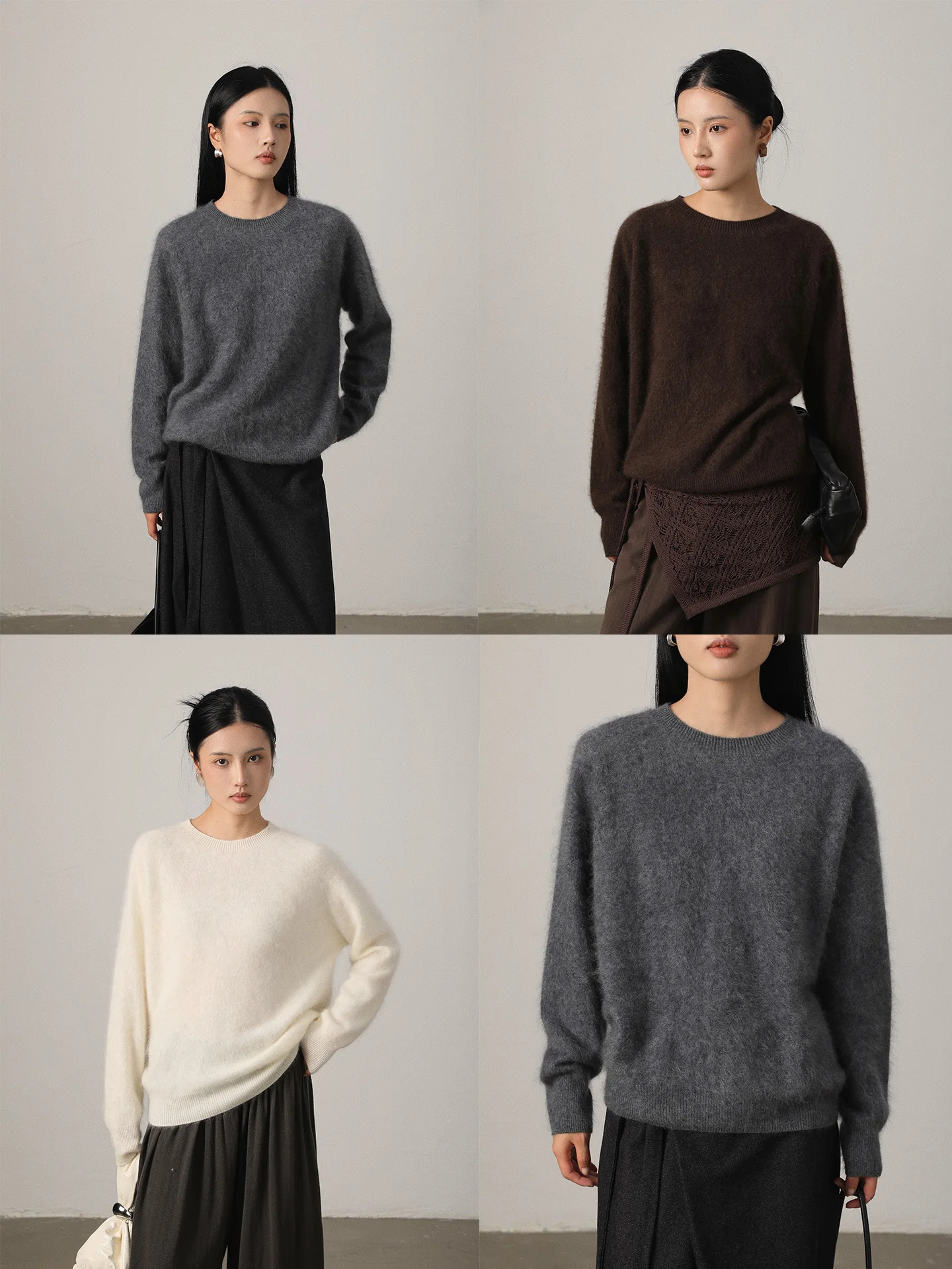 

Vimore Lazy Aosphere Knitted Woolen Sweater Soft Warm Camere eep Wool Loose Fit round Ne ort Sve Autumn Winter W...