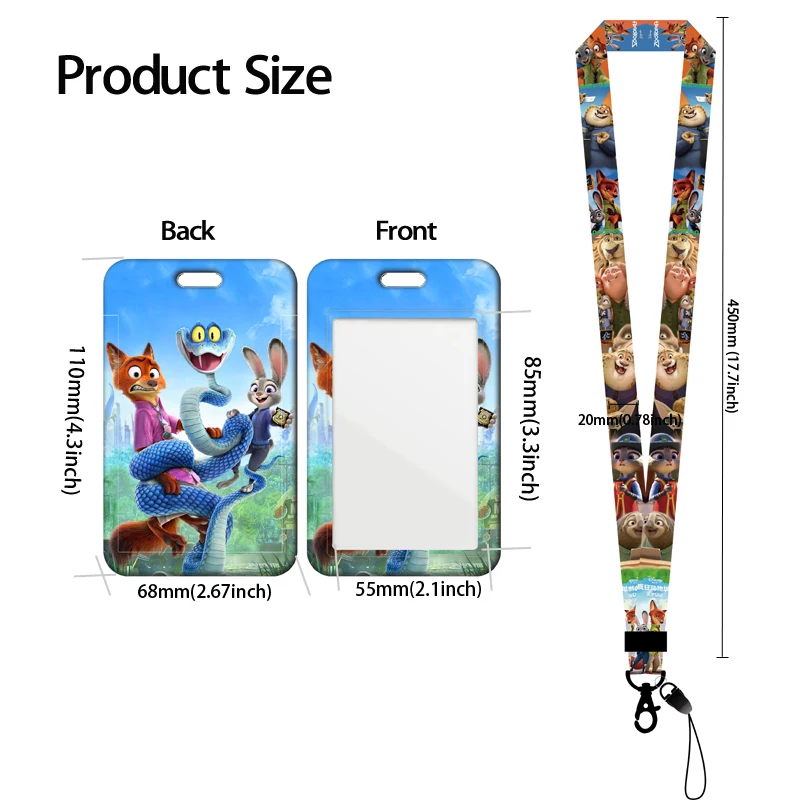 สายคล้องคอพร้อมที่ใส่บัตรการ์ตูนดิสนีย์ ซูโทเปีย สำหรับผู้หญิง ของใหม่ ที่ใส่บัตรแบบคล้องคอสำหรับนักเรียน ของขวัญสำหรับเด็ก