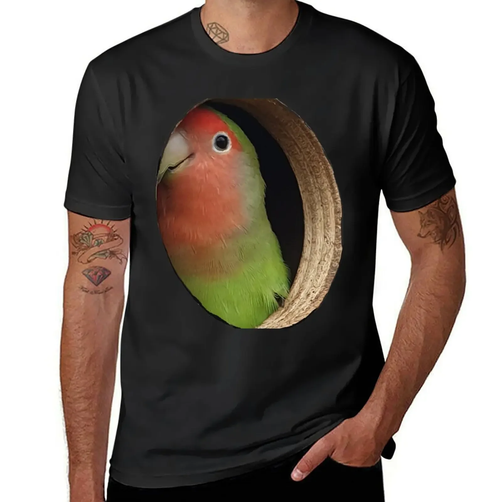 Parakeet-Optical Illusion T-Shirt hippie clothes oversized graphic tee summer clothes anime stuff t shirts for men cotton