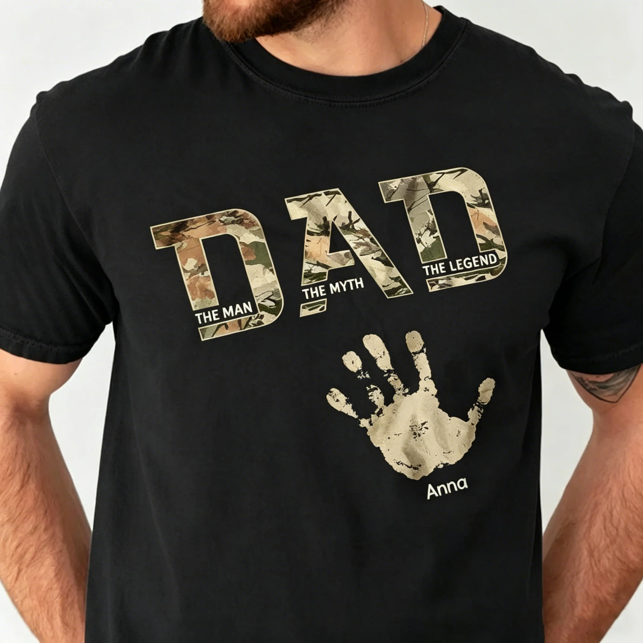 Family Style T Shirt Custom Handprint Legend Print Personalized Design Unisex For Dad Grandpa Family Party Father Day Gift — купить у AliExpress WW