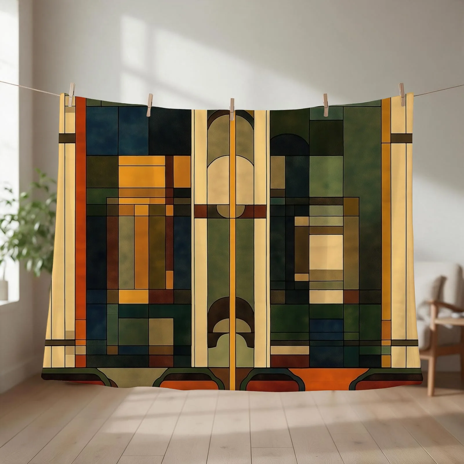 Mid-century modern influenced painting Throw Blanket Heavy for winter Designers Shaggy Blankets