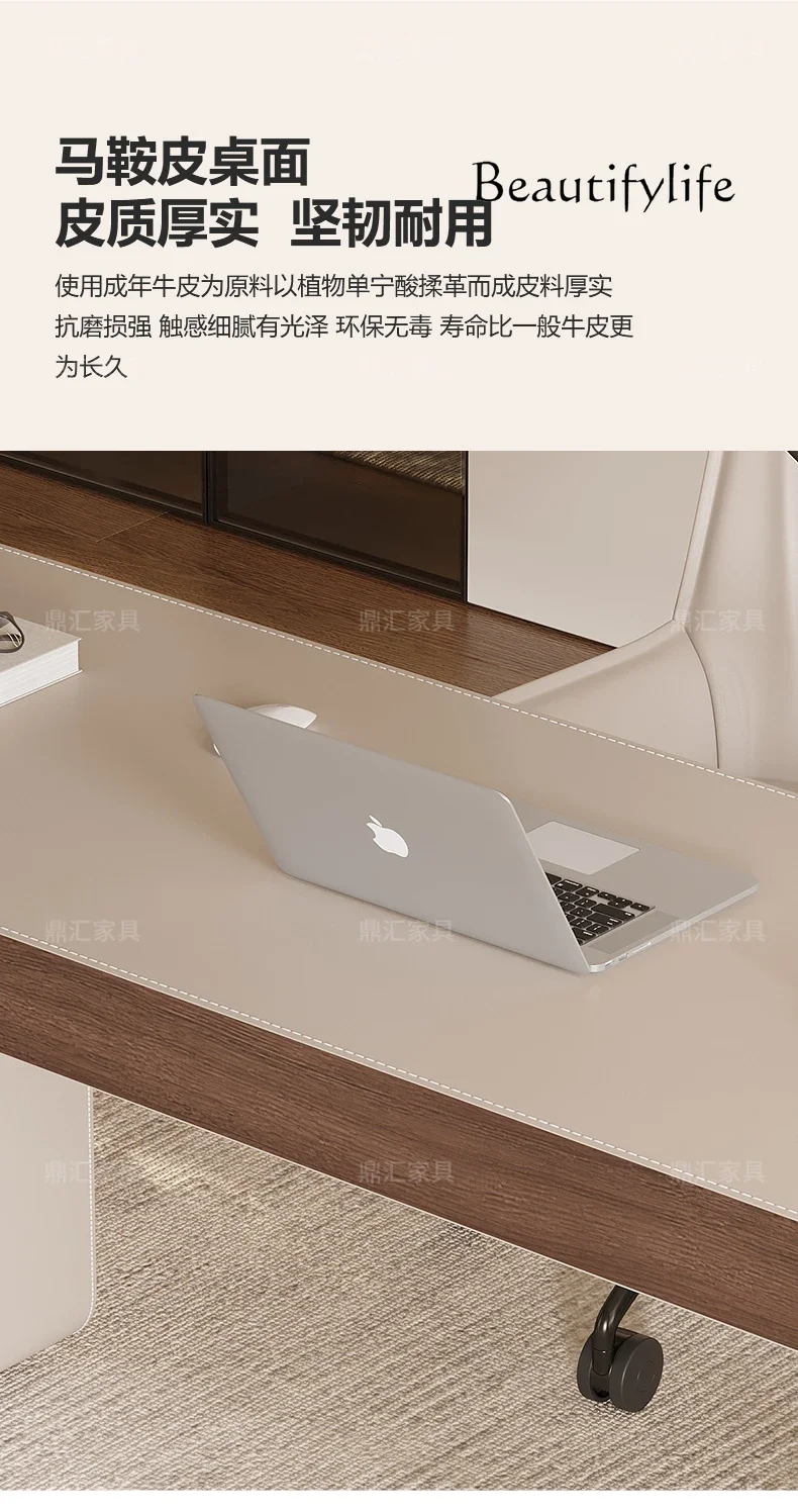 C مكتب منزلي فاخر خفيف إيطالي مصمم عالي الإحساس لغرفة المعيشة دراسة مكتب من الخشب الصلب مكتب كمبيوتر حديث وبسيط