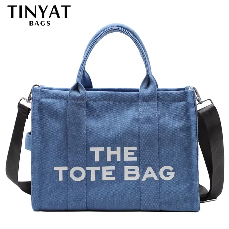 

TINYAT Tote Bags Women's Exact Replicas Bags Brands Handbags Trend 2024 Eco-friendly Storage Reusable Canvas Shoulder Handbags