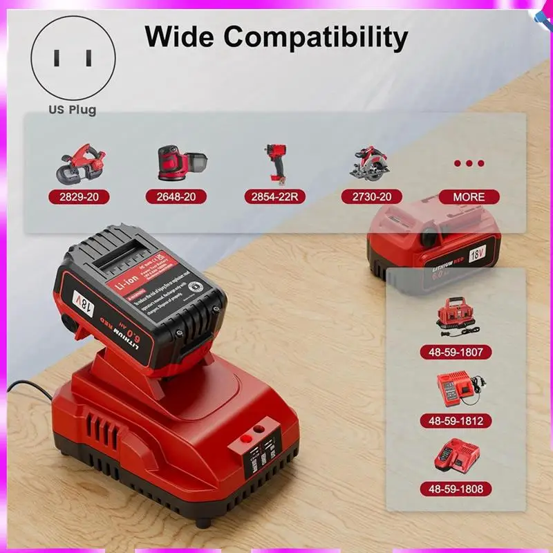 

N96R Replacement For M18 Battery Charger M12-18FC Charger M12/M18 Fast Charger US Plug