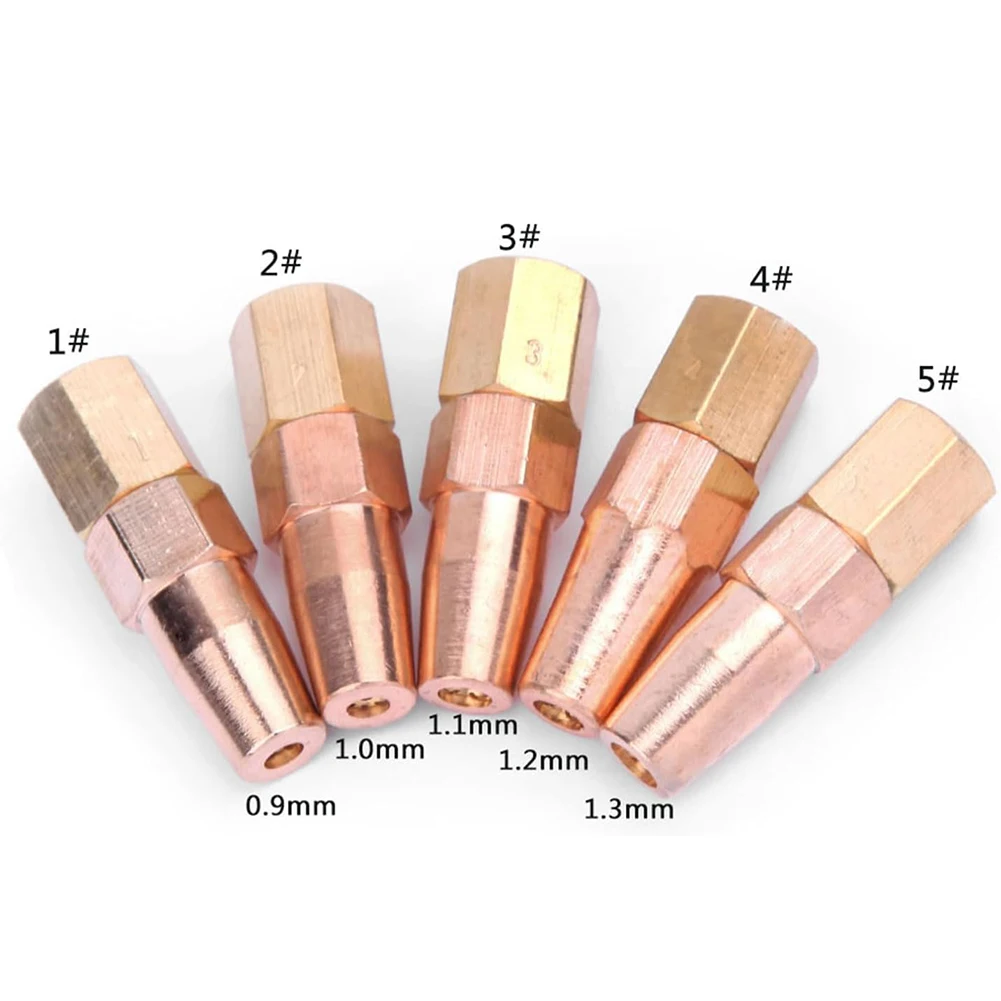 5Pcs Brass Oxy Propane Welding Nozzle Tips 0.9-1.3mm For H01-6 Gas Heating Bending Metalworking Accessories