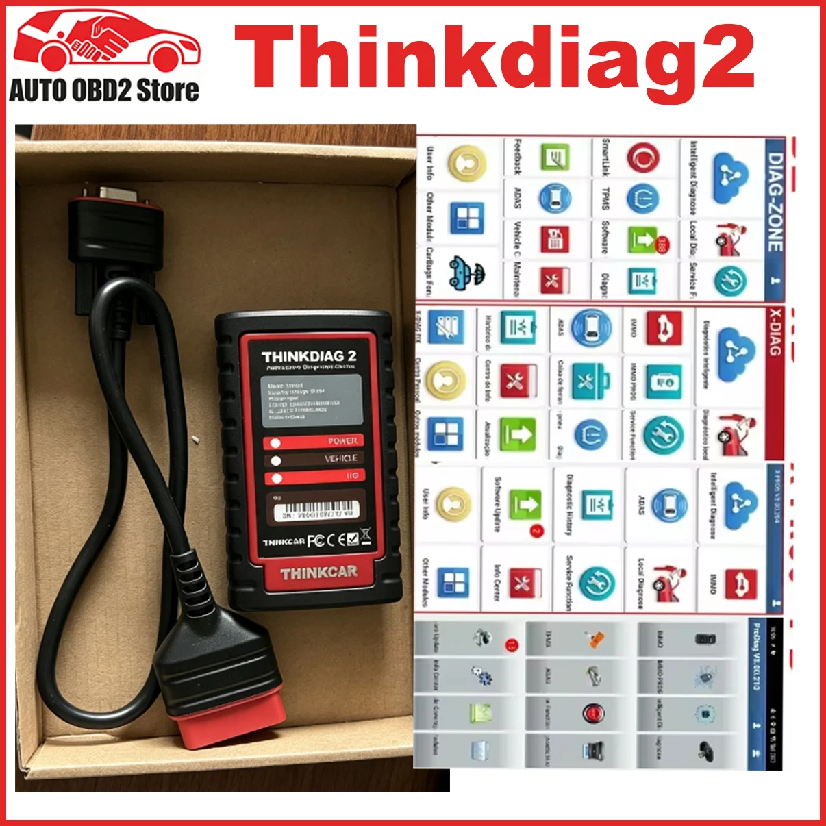 Thinkdiag 2 SN 9884 Thinkdiag2 Work For Xdiag DZ XPRO5 PRODIAG ADS PRO All System Diagnostic Tool Support CAN FD DBSCAR7 DBSCAR