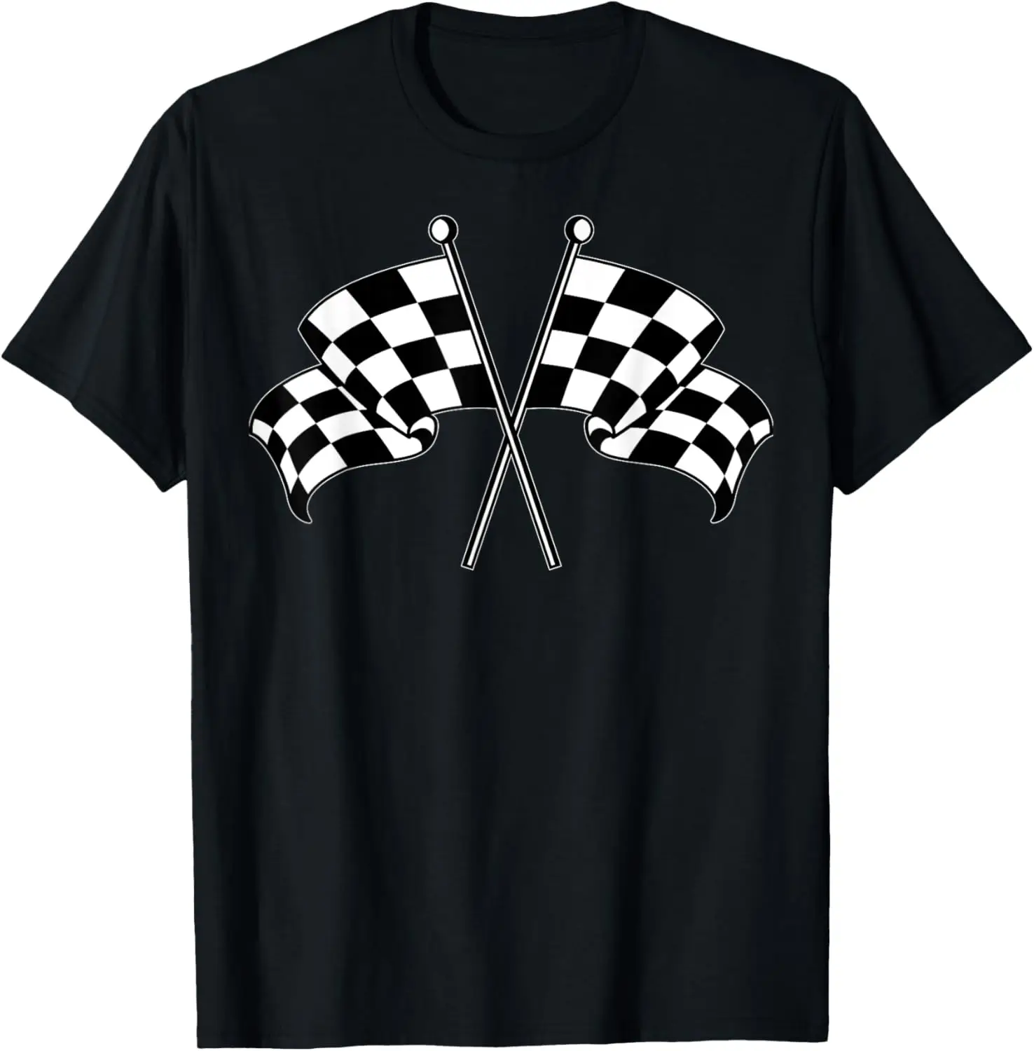 Car Racing Checkered Finish Line Flag Automobile Motor Race T-Shirt