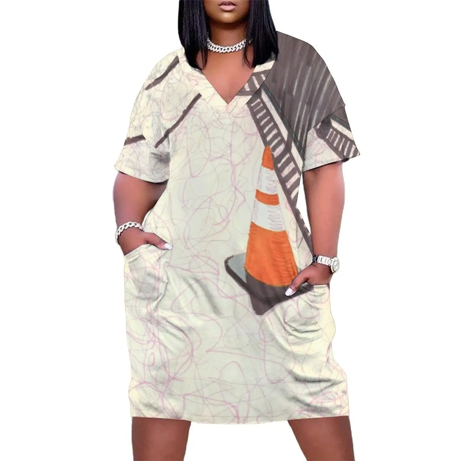 

orange traffic cone Loose Pocket Dress prom dresses women clothing 2025 new arrivals ceremony dresses