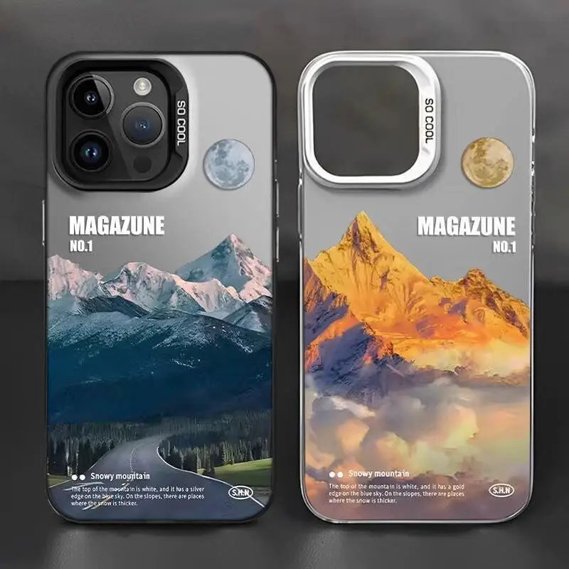 Snow Mountain Road Sunset Landscape Case For Samsung A14 A12 A35 A05 A22 A23 A24 A30 A20 A50 A50S A30S A03S A20S A21S A03 Core