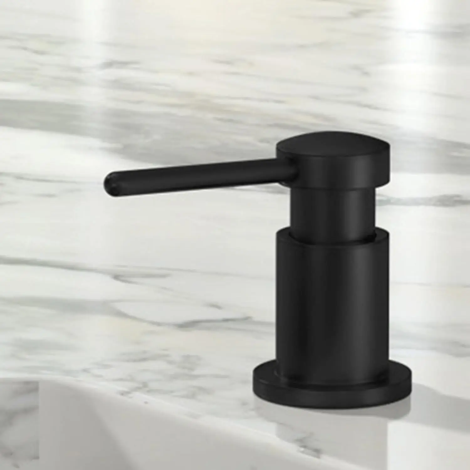 Modern Brass Built-in Soap Dispenser for Kitchen Sink – Refillable 17oz Bottle, Spot-Resistant Finish