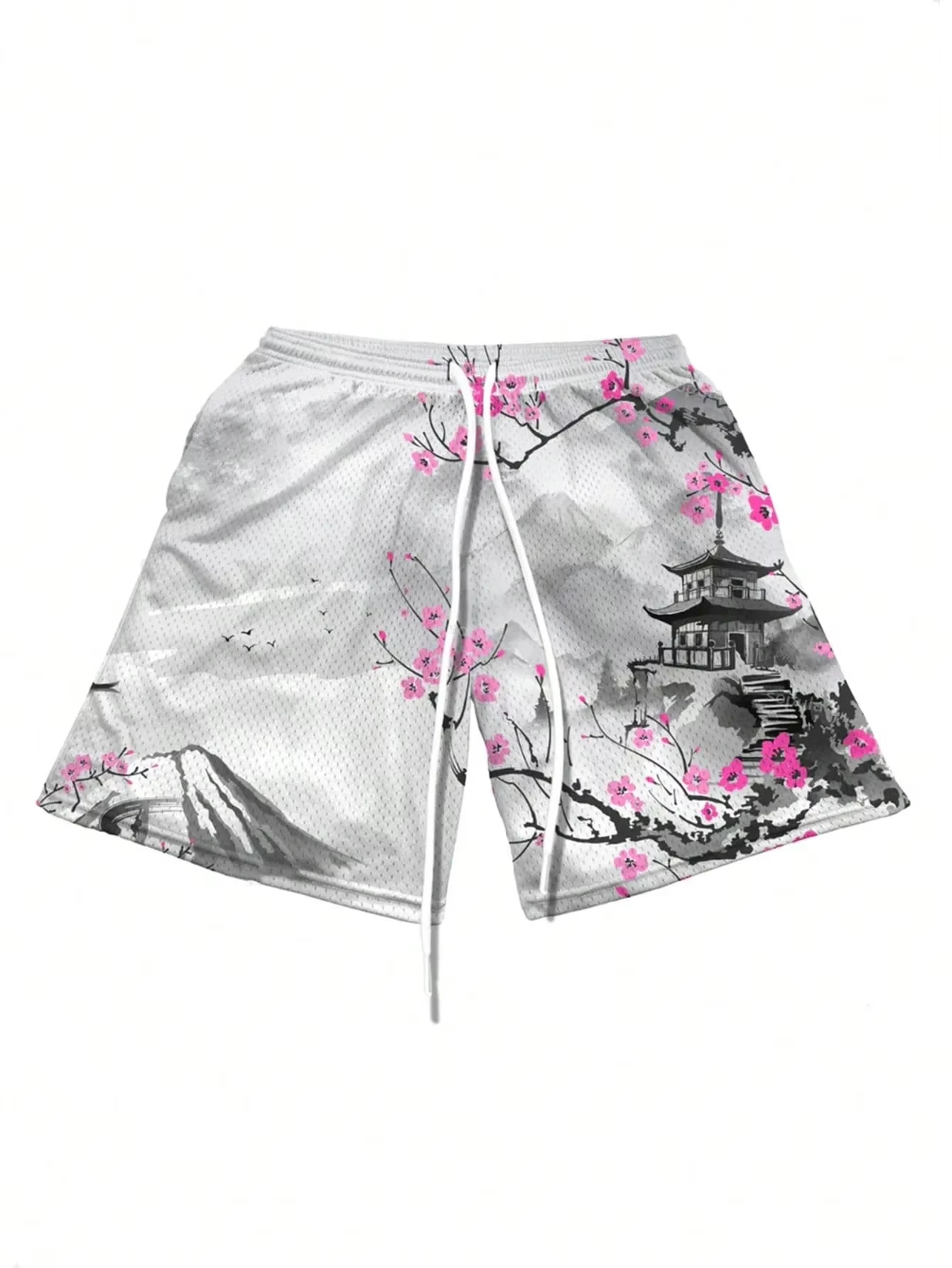 Bermuda Masculina de Verão 2026 com Estampa 3D - Moda Casual Urbana, Confortável, Respirável e Leve