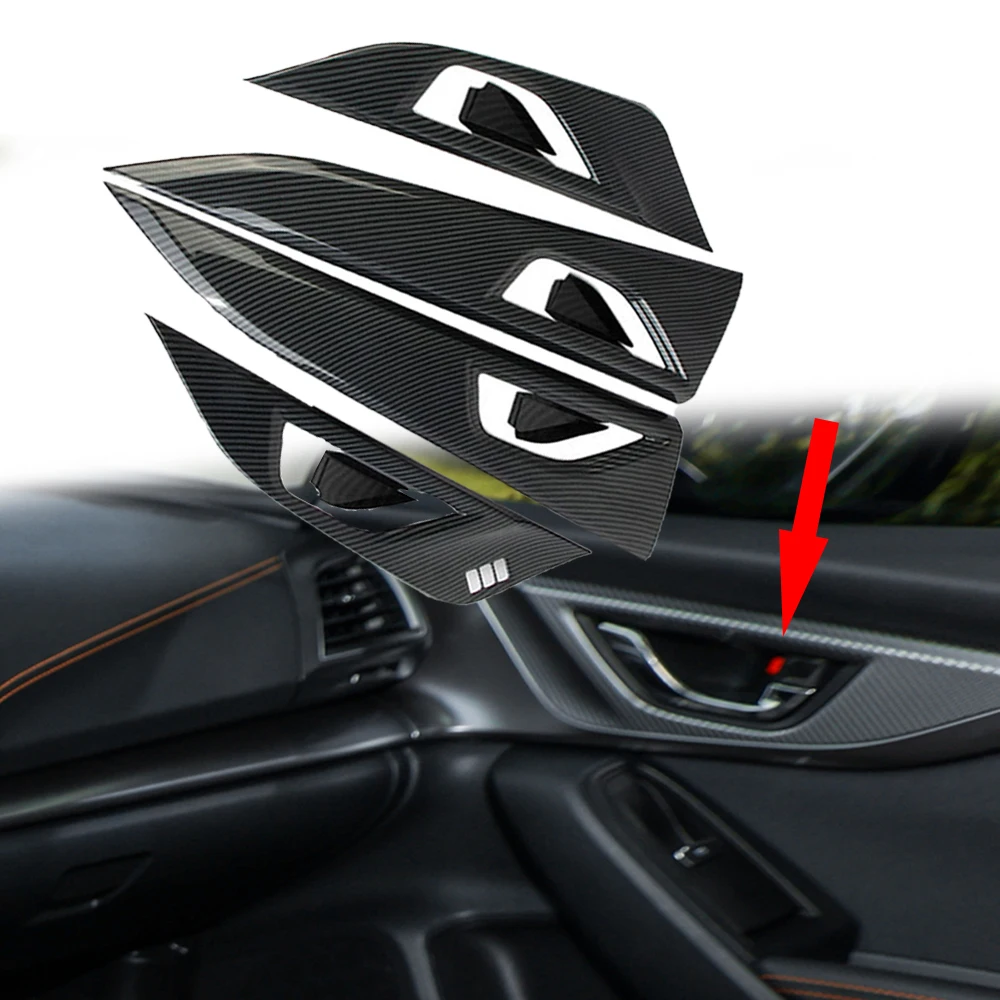 

For Subaru XV 2017 2018 2019 2020 2021 2022 ABS Carbon fiber look Inner Door Handle Bowl frame Cover Trim Styling Accessories