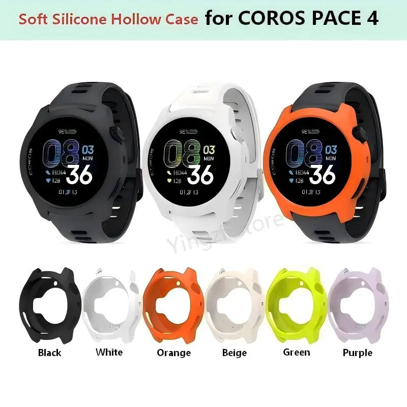 Soft Silicone Hollow Case for COROS PACE4 Smart Watch Strap Cover Protective Shell for COROS PACE 4 Accessories
