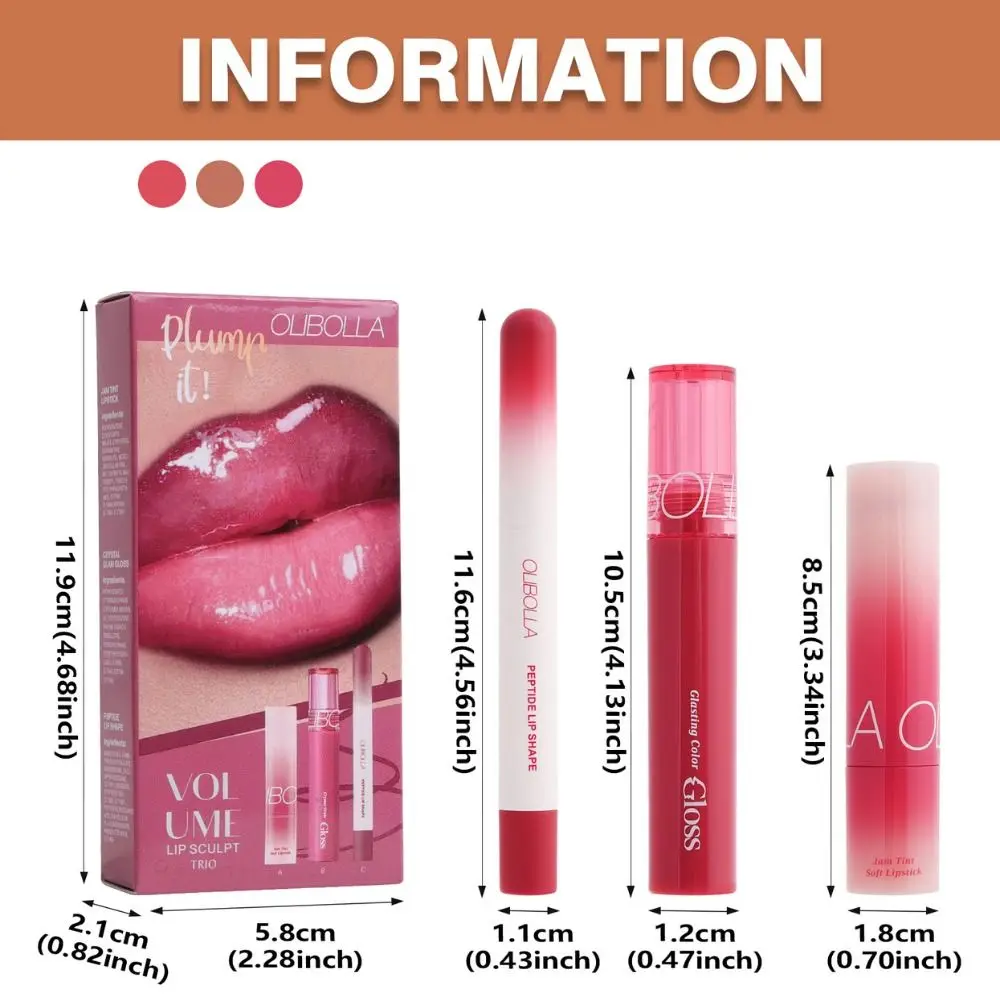 A Set New Waterproof Lip Liner Set Mirror Shine Long-Lasting Lipstick Set Hydrating Formula Lip Gloss Set Woman Makeup