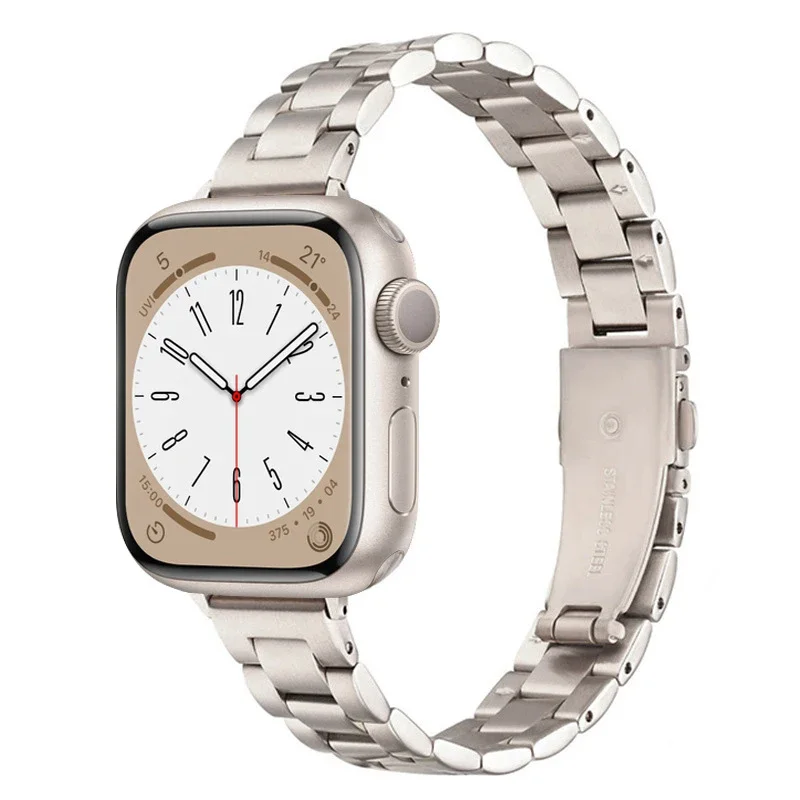 Edelstahlarmband Apple-Armband kompatibel mit 8er Serie 7 6 SE 3, passend für 45/41 mm 40/44 mm 42 mm 49 mm Größen – Detail 4