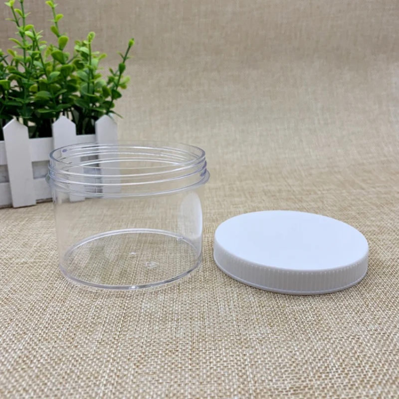 10/20/30pcs 200ml Clear Empty PET Jars with Black White Clear Plastic Screw Lids White Plastic Cosmetic Contaier