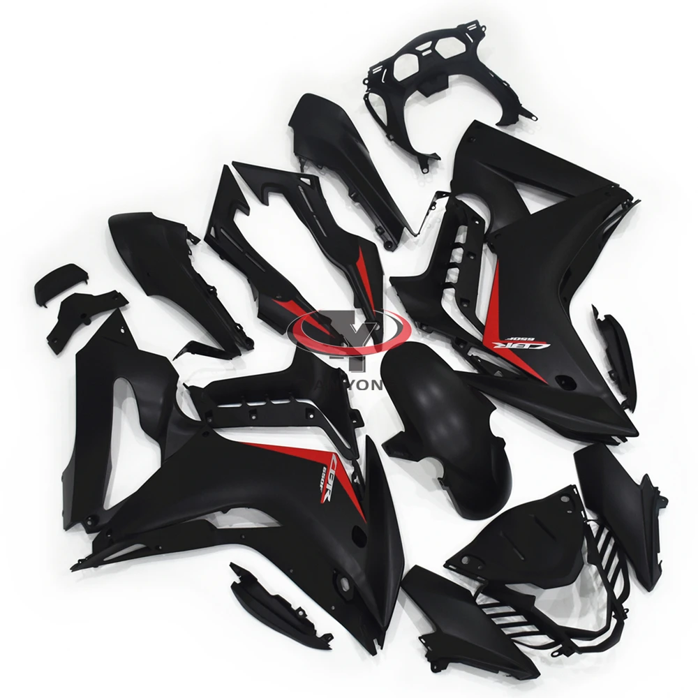 Motorcycle Full Fairing Kit For Honda CBR650F 2017-2019 CBR650 F 650F Shiny matte black printed red Bodywork Cowling