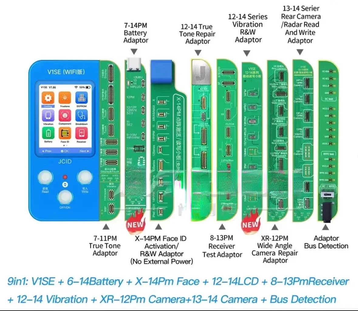 V1S Pro Programmer Compatible With PRO1000S and V1SE new 9in1 For iPhone X-11Pro Max For iPad NAND Data Read Write Face ID