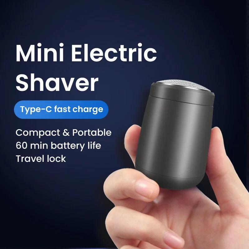 Mini Electric Shaver for Men Rechargeable Portable Cordless Shaving Machine Pocket Size Washable Razor Face Beard Safety Shave