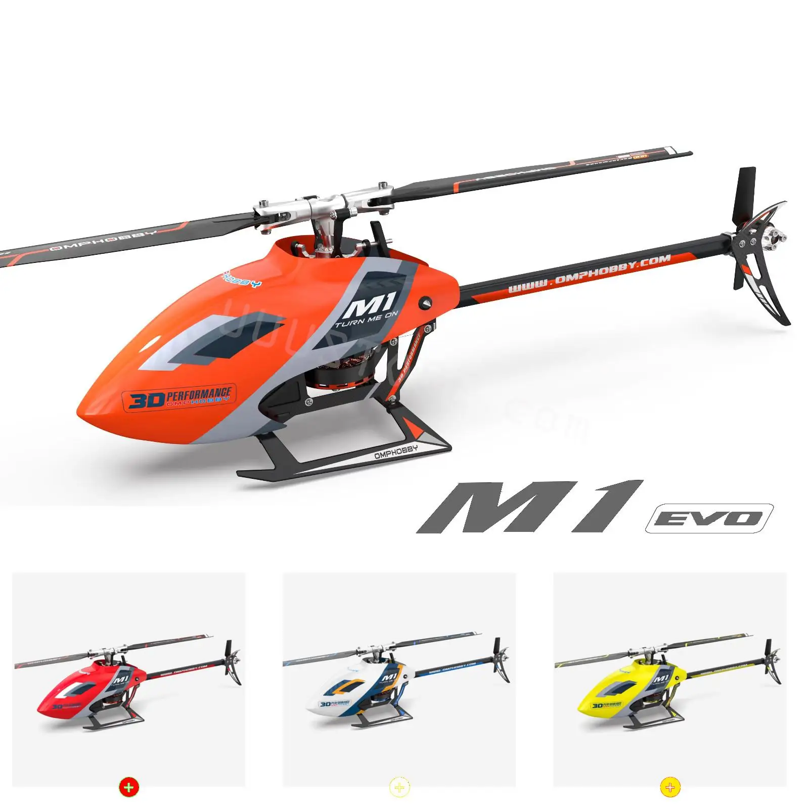 

OMPHOBBY M1 EVO 6CH 3D Flybarless Dual Brushless Motor Direct-Drive RC Helicopter with Flight Controller RC Model Toys