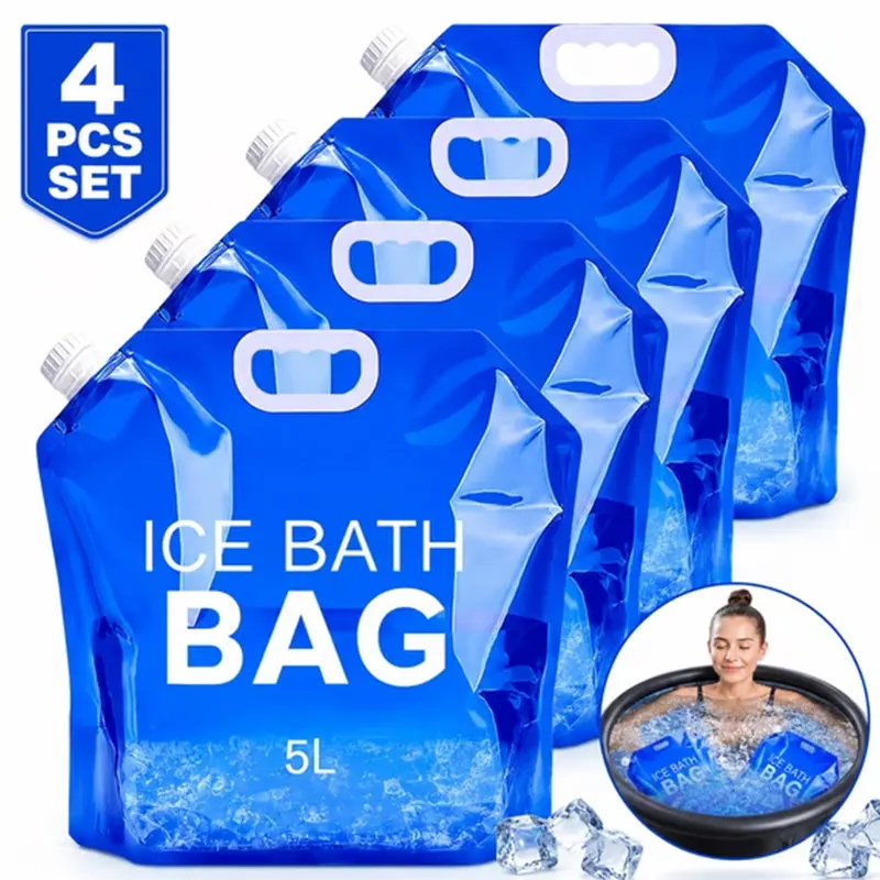 4PCS Reusable Ice Bath Water Bag Portable Freezable Water Filling Ice Bath Bags Cold Compress Pack for Sports Recovery