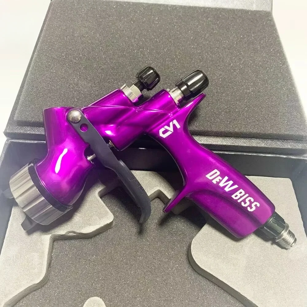 

Tpaitlss CV1 Purple Car Spray Gun HVLP Car Paint Spray gun Capacity 600cc with 1.3mm Nozzle