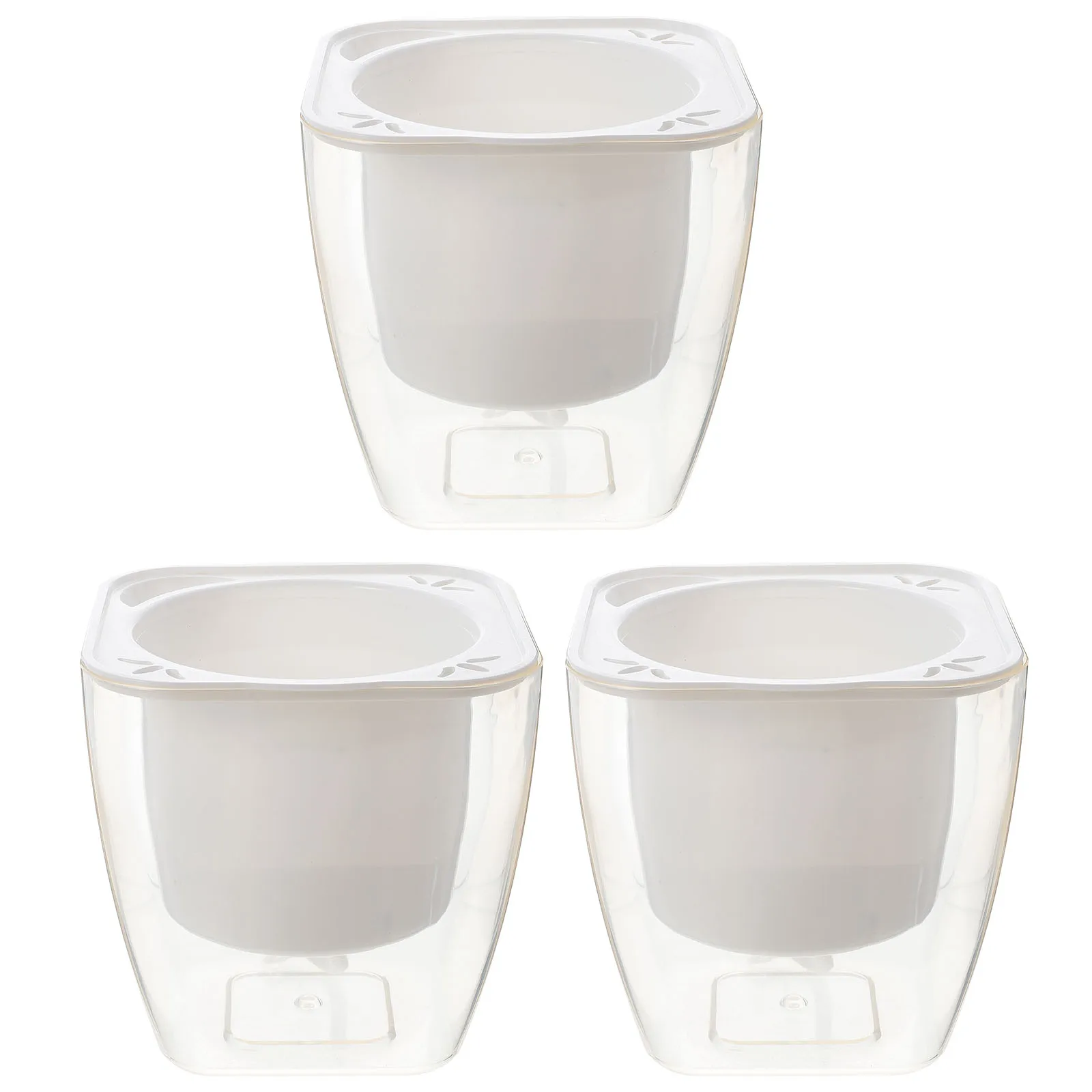 

3 Pcs Automatic Watering Flower Pot Planter Durable PP Material Self Watering Pots Plastic Planter Small Size