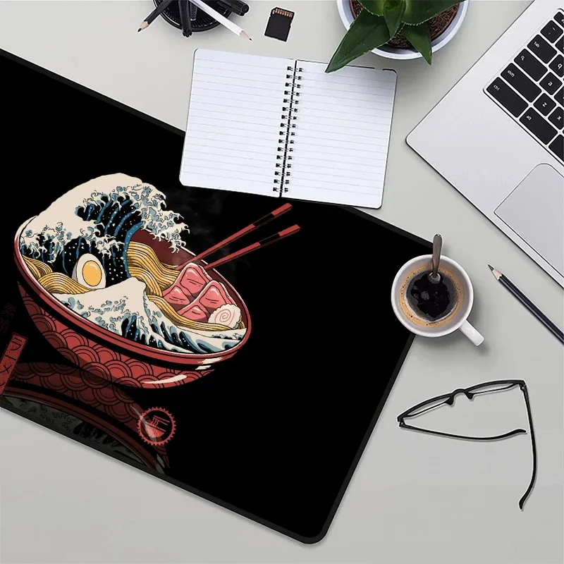 Japanese Cuisine Mouse Pad Xxl Extended Keyboard Gaming Large Mat Kanagawa Noodles Mousepad Gamer 900x400 Speed Moused Desk Mats