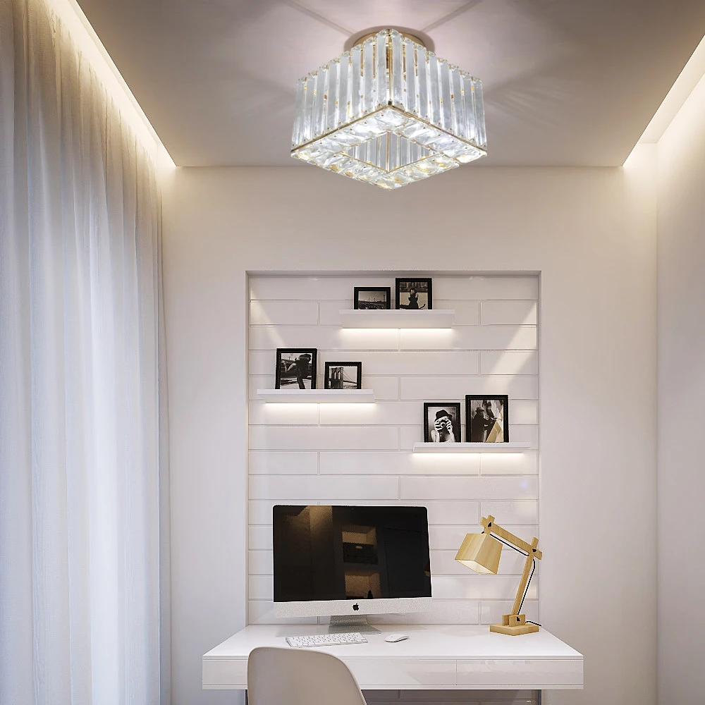 Led Pendant Light Modern Crystal Chandelier Kitchen Island Ceiling Lamp Dining Table Lustre Aisle Home Decor Corridor Fixture