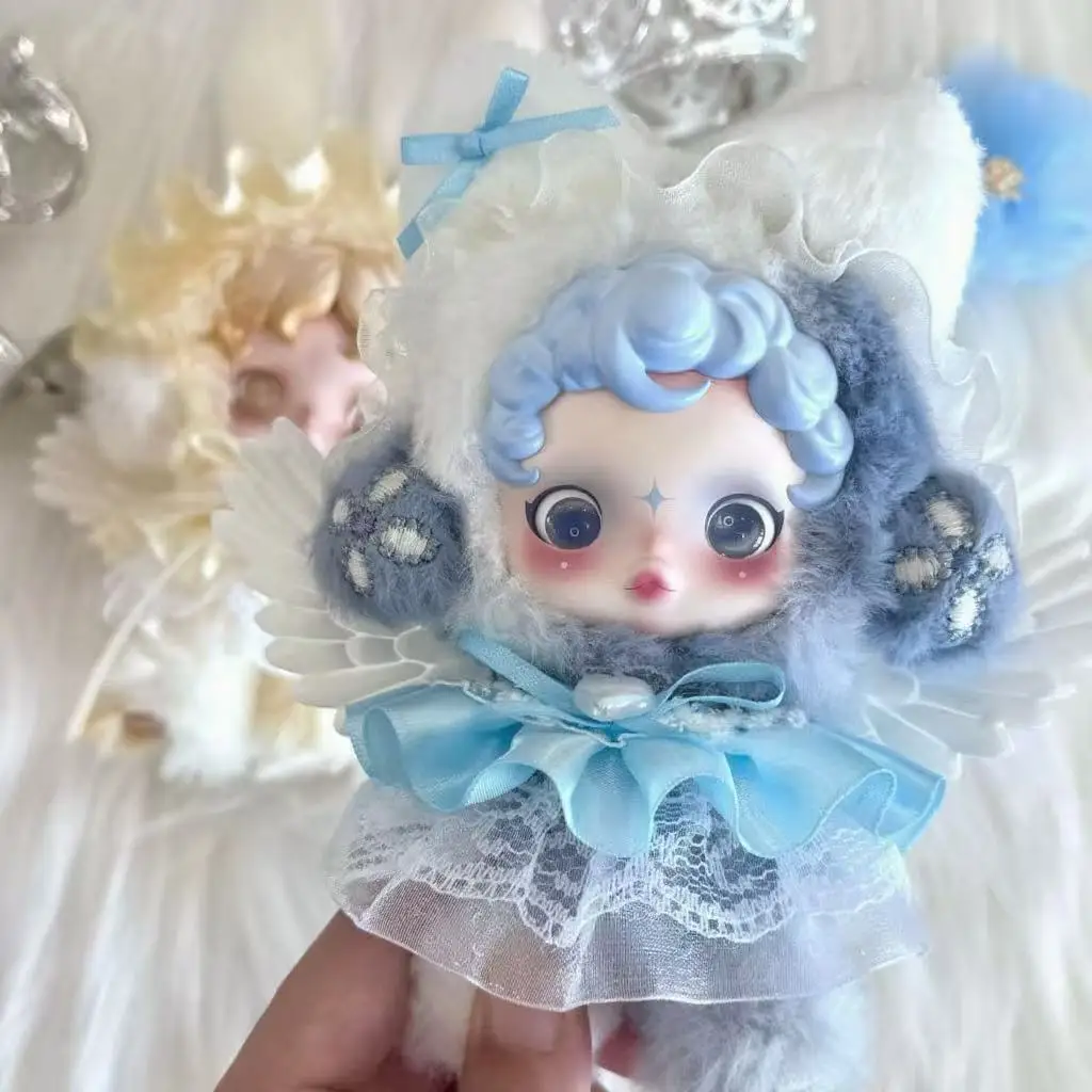Angel Cloths Rabbit Ears for 10cm Skullpanda V1 V2 Handmade Clothes Vinyl Doll Outfits Replacement Costume Sets Cute Toy Gifts