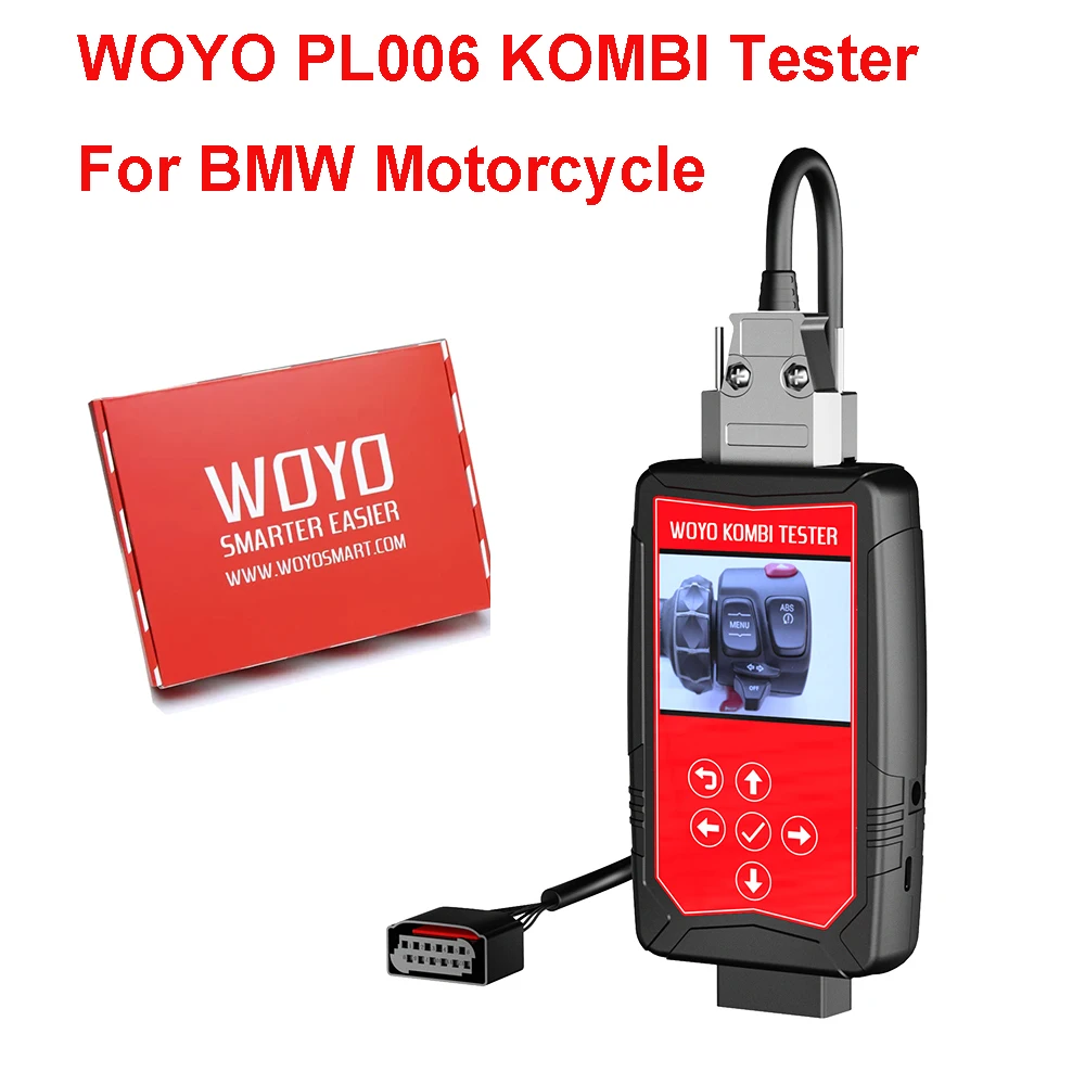 WOYO PL006 For BMW Motorcycle KOMBI Tester MOTO001 ECU Module Emulator Tester TFT Display Screen Off-line Test 12Pin Cable Conne