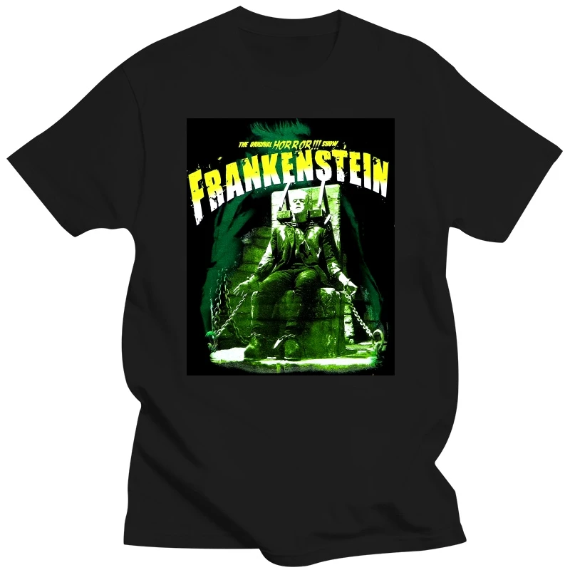 UNIVERSAL MONSTERS FRANK FRANKENSTEIN ELECTRIC CHAIR CLASSIC HORROR T TEE SHIRT