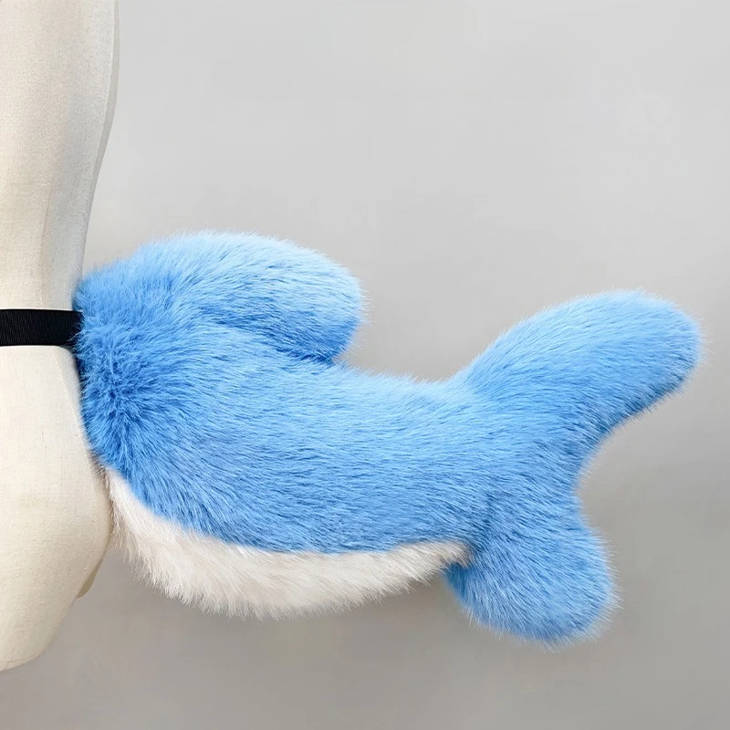 

Плюшевый хвост акулы ручной работы, пояс-хвост для косплея в стиле Лолита, аксессуар для ролевых игр, наряд для Хэллоуина и карнавала