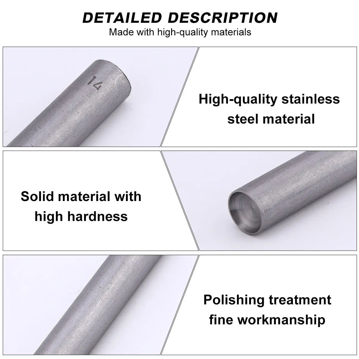 9Pcs Precision Ground Stainless Steel Hollow Punch Set for Crafting Belt Hole Puncher Gasket Rubber Vinyl Plastic Craft